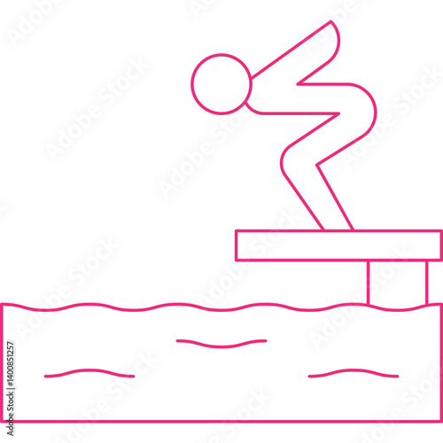 Jumping in Water icon single vector illustration