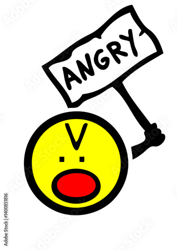 angry colere smiley pancarte symbole caractere