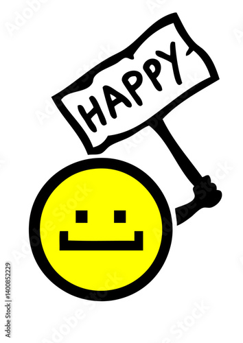 happy heureux smiley pancarte