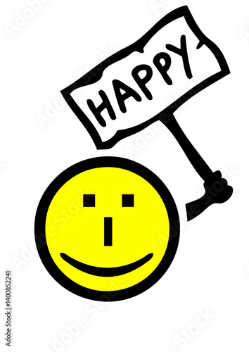 happy heureux smiley pancarte symbole caractere