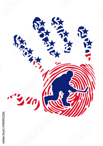 Photography hockey main americaine drapeau etoile logo club