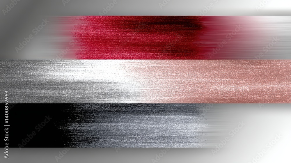 Dynamic interplay of red, white, and black stripes in a visually striking design