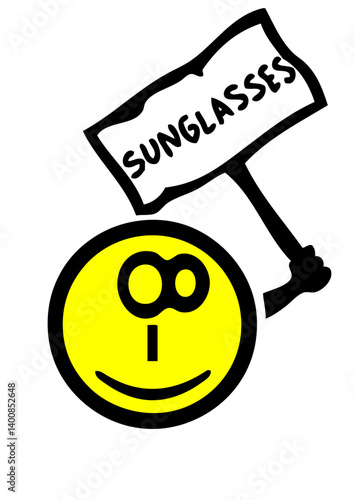 lunettes de soleil smiley pancarte symbole caractere