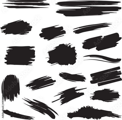 Black brush strock set 