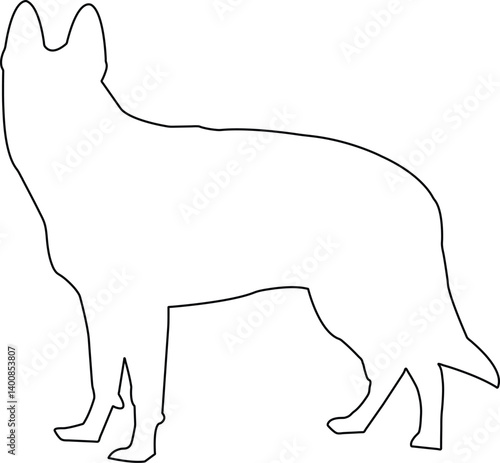 Belgian Malinois Outline Silhouette