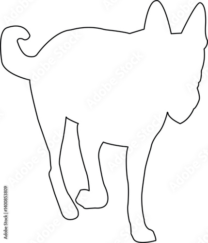 A drawing of a dog on a white background