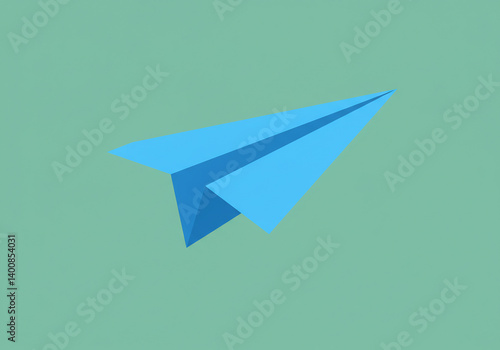 Wallpaper Mural Light Blue Paper Airplane on Teal Background Torontodigital.ca