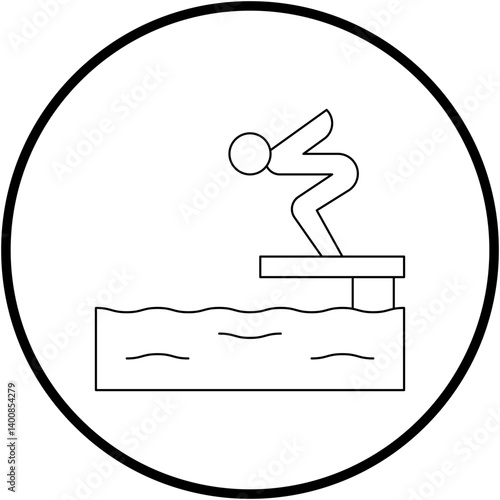 Jumping in Water icon single vector illustration