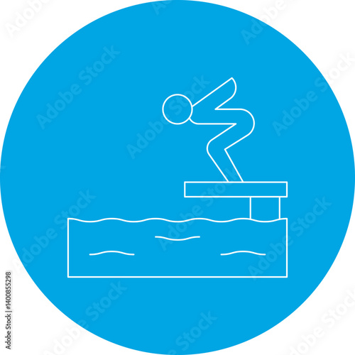 Jumping in Water icon single vector illustration