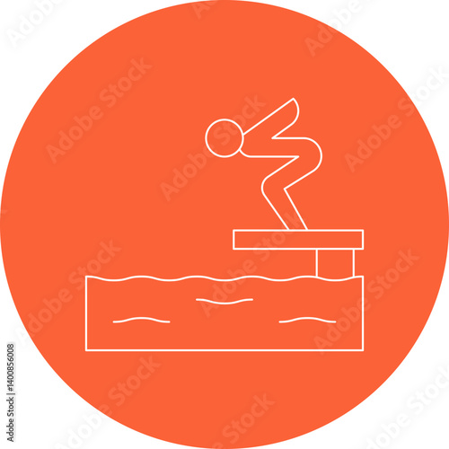 Jumping in Water icon single vector illustration