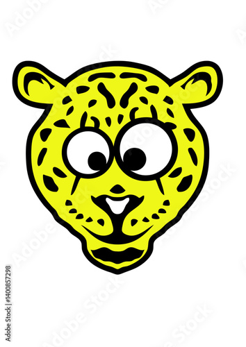 leopards animaux rigolo face cartoon