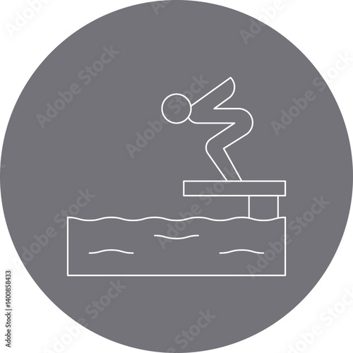 Jumping in Water icon single vector illustration