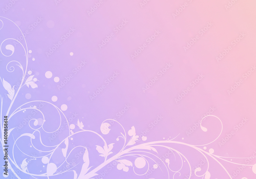 Pastel Pink and Purple Floral Background Design with Delicate Swirls Pastel Pink and Purple Floral Background Design with Delicate Swirls