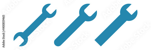 Combination wrench and spanner open box icon vector silhouette for apps or websites. Eps 10.