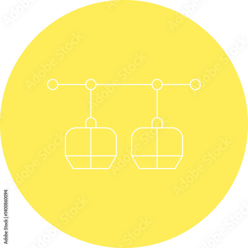 Cable Car Ride icon single vector illustration