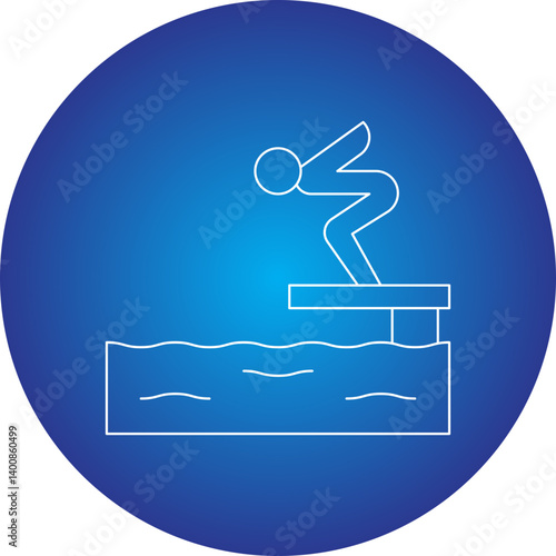Jumping in Water icon single vector illustration