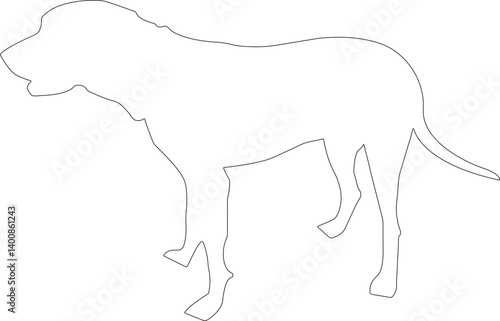 Labrador Retriever outline silhouette Pro Vector