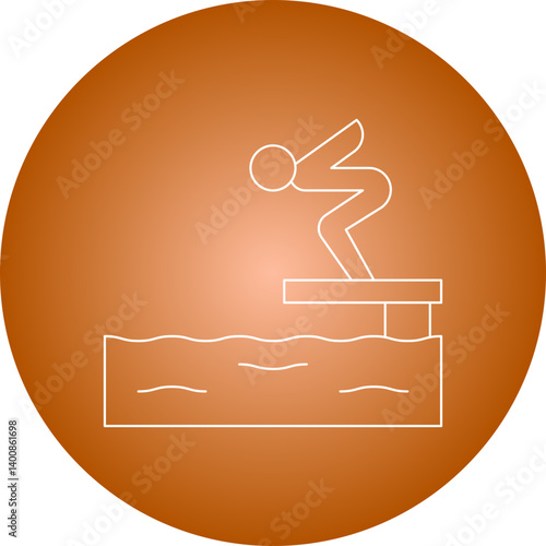 Jumping in Water icon single vector illustration