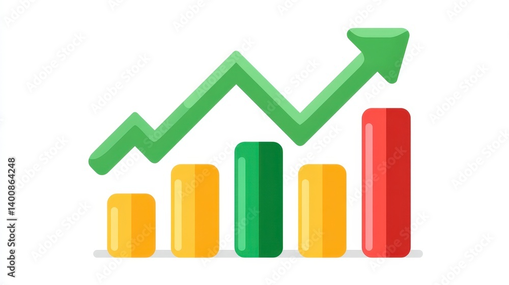 Abstract Green Arrow Upward Trending Bar Graph Illustration Abstract Green Arrow Upward Trending Bar Graph Illustration