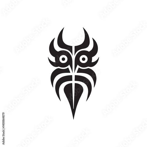 silhouette of a black and white tattoo design