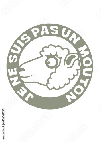 je ne suis pas un mouton logo tampon