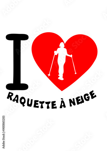 I love raquette à neige coeur 