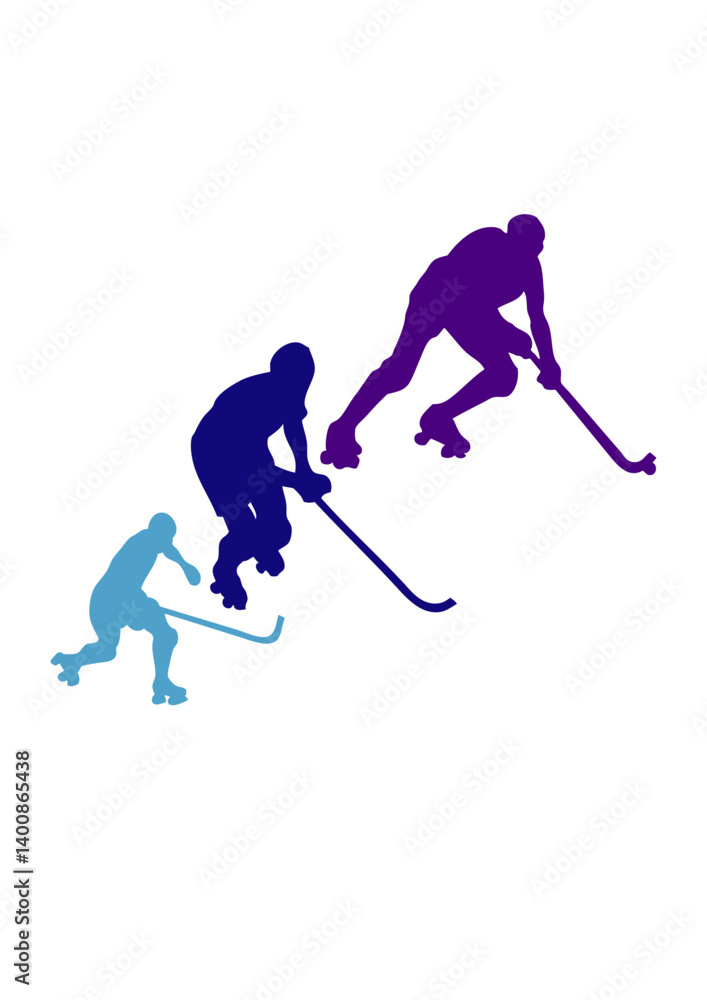 Obraz premium rink hockey silhouette dessin