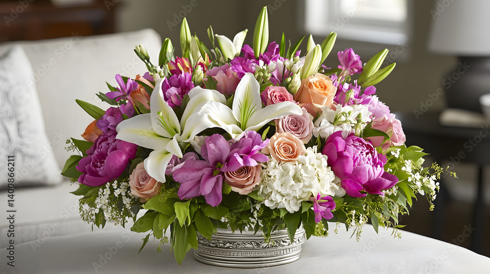 Symphony of Blooms: A Harmonious Blend of Color and Texture in a Captivating Floral Arrangement Symphony of Blooms: A Harmonious Blend of Color and Texture in a Captivating Floral Arrangement