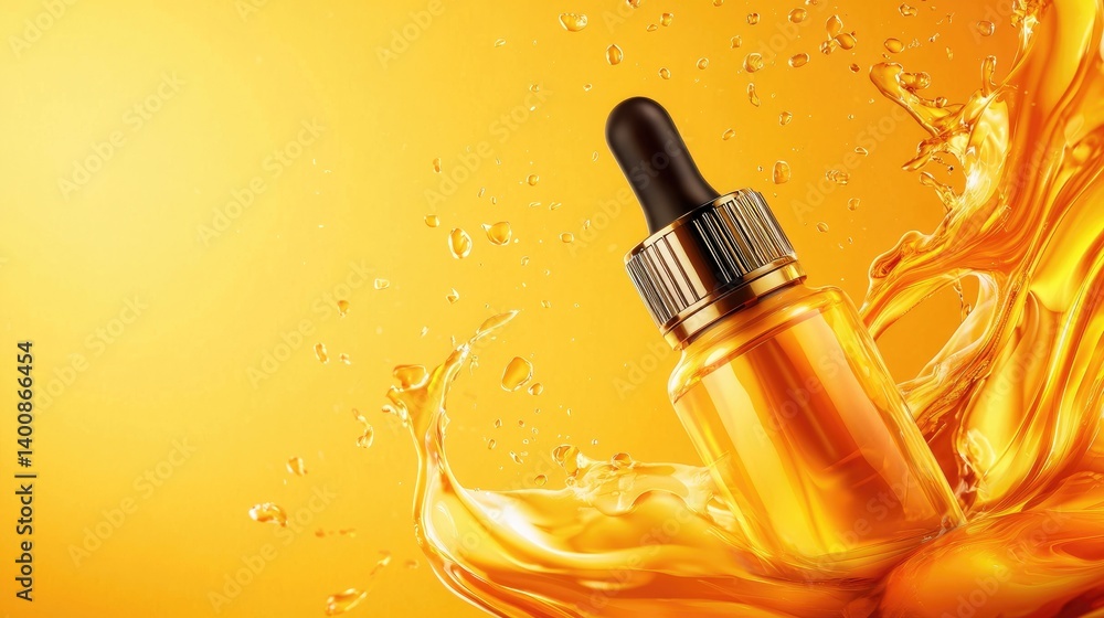 Golden Elixir: Luxurious Facial Serum in a Splash of Amber Golden Elixir: Luxurious Facial Serum in a Splash of Amber