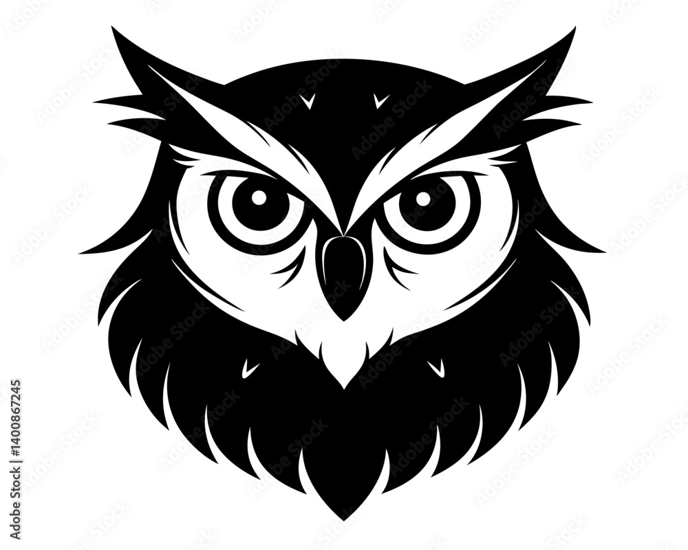 Owl Head Silhouette Vector Design, Owl SVG, Owl Head Icon Owl Head Silhouette Vector Design, Owl SVG, Owl Head Icon