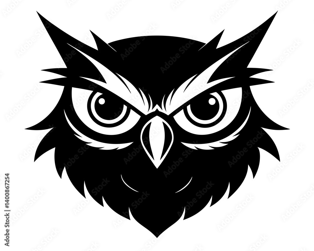 Owl Head Silhouette Vector Design, Owl SVG, Owl Head Icon Owl Head Silhouette Vector Design, Owl SVG, Owl Head Icon