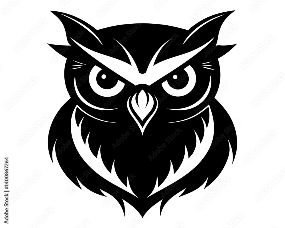 Owl Head Silhouette Vector Design, Owl SVG, Owl Head Icon Owl Head Silhouette Vector Design, Owl SVG, Owl Head Icon