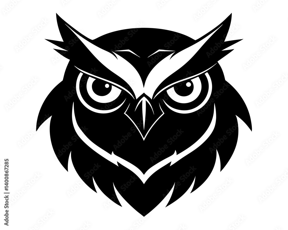 Owl Head Silhouette Vector Design, Owl SVG, Owl Head Icon Owl Head Silhouette Vector Design, Owl SVG, Owl Head Icon