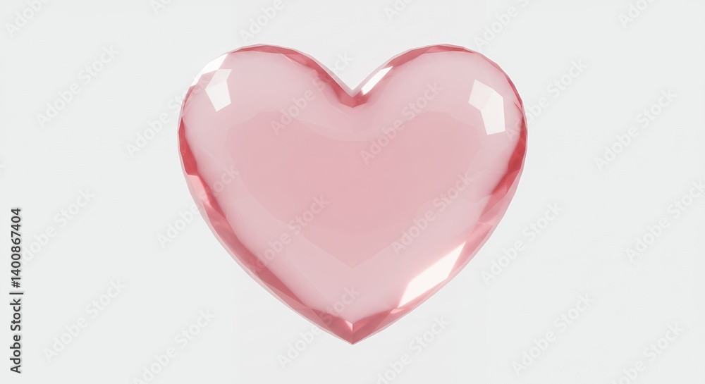 Soft pink heart shape symbolizing love and affection Soft pink heart shape symbolizing love and affection