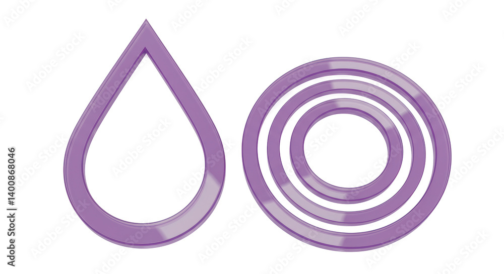Isolated Shapes Drop and Circle on White Background Isolated Shapes Drop and Circle on White Background