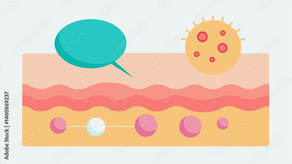 Dynamic Duo An illustration of a healthy skin cell next to an aging one with exosomes represented as little orbs connecting them highlighting the rejuvenation process. Dynamic Duo An illustration of a healthy skin cell next to an aging one with exosomes represented as little orbs connecting them highlighting the rejuvenation process.