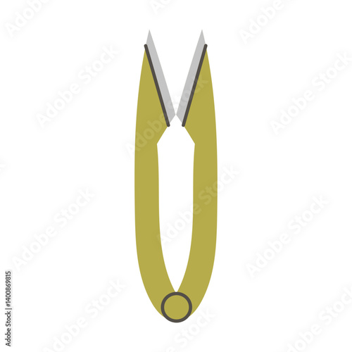 Small scissors for needlework and embroidery. Vector illustration.