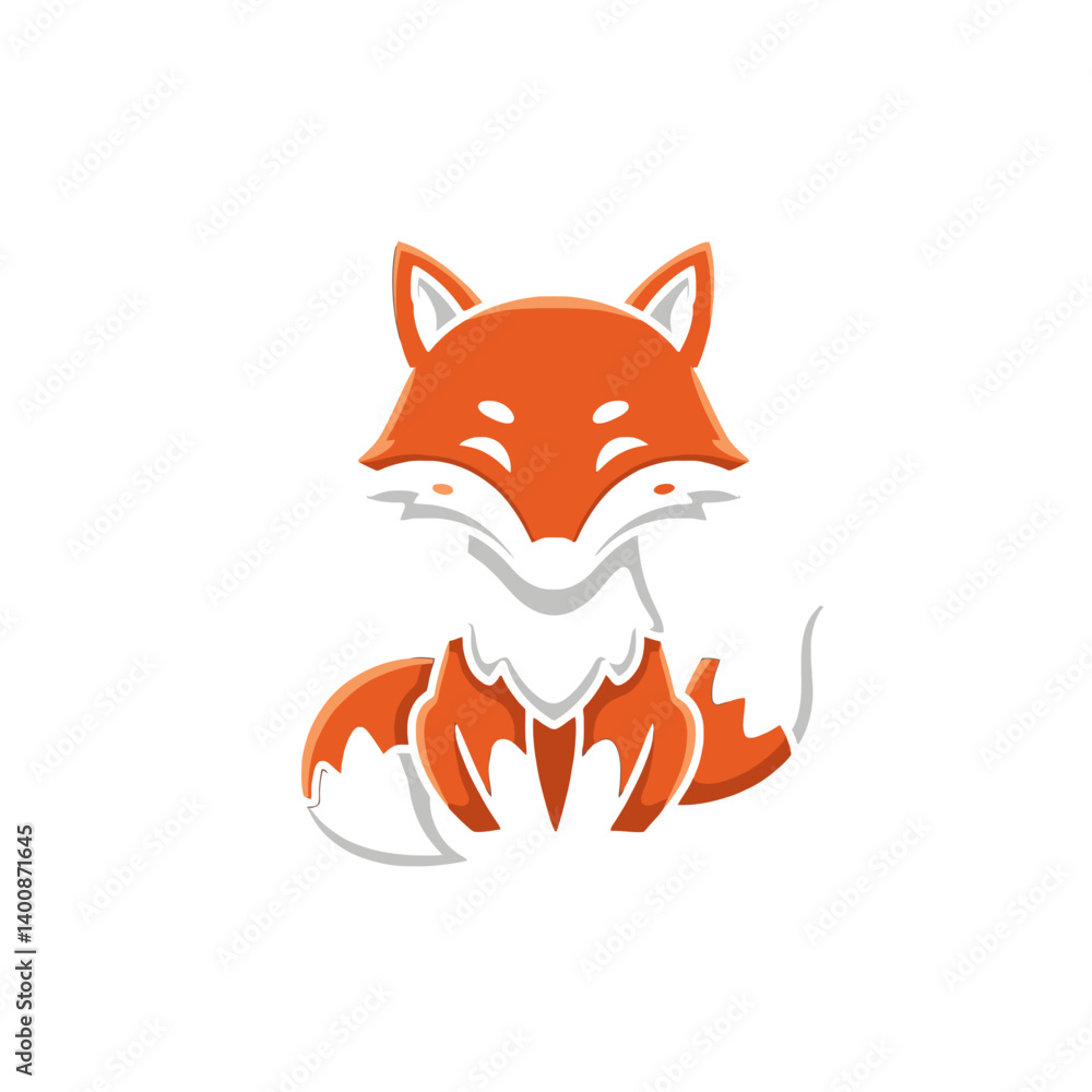 Obraz premium Cute Cartoon Fox Illustration