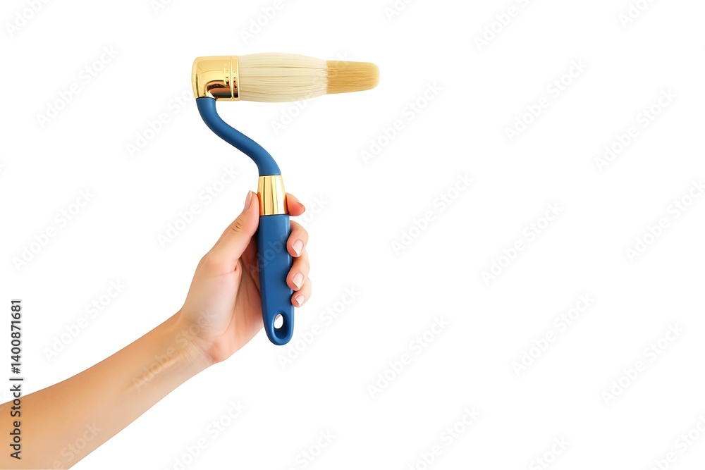 hand holding a paint roller vector icons isolated on white background hand holding a paint roller vector icons isolated on white background