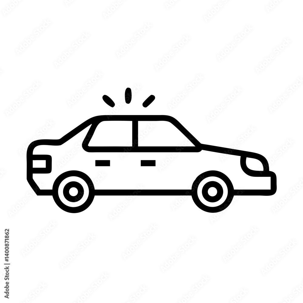 Police Car Icon for Law Enforcement and Security Themes Police Car Icon for Law Enforcement and Security Themes