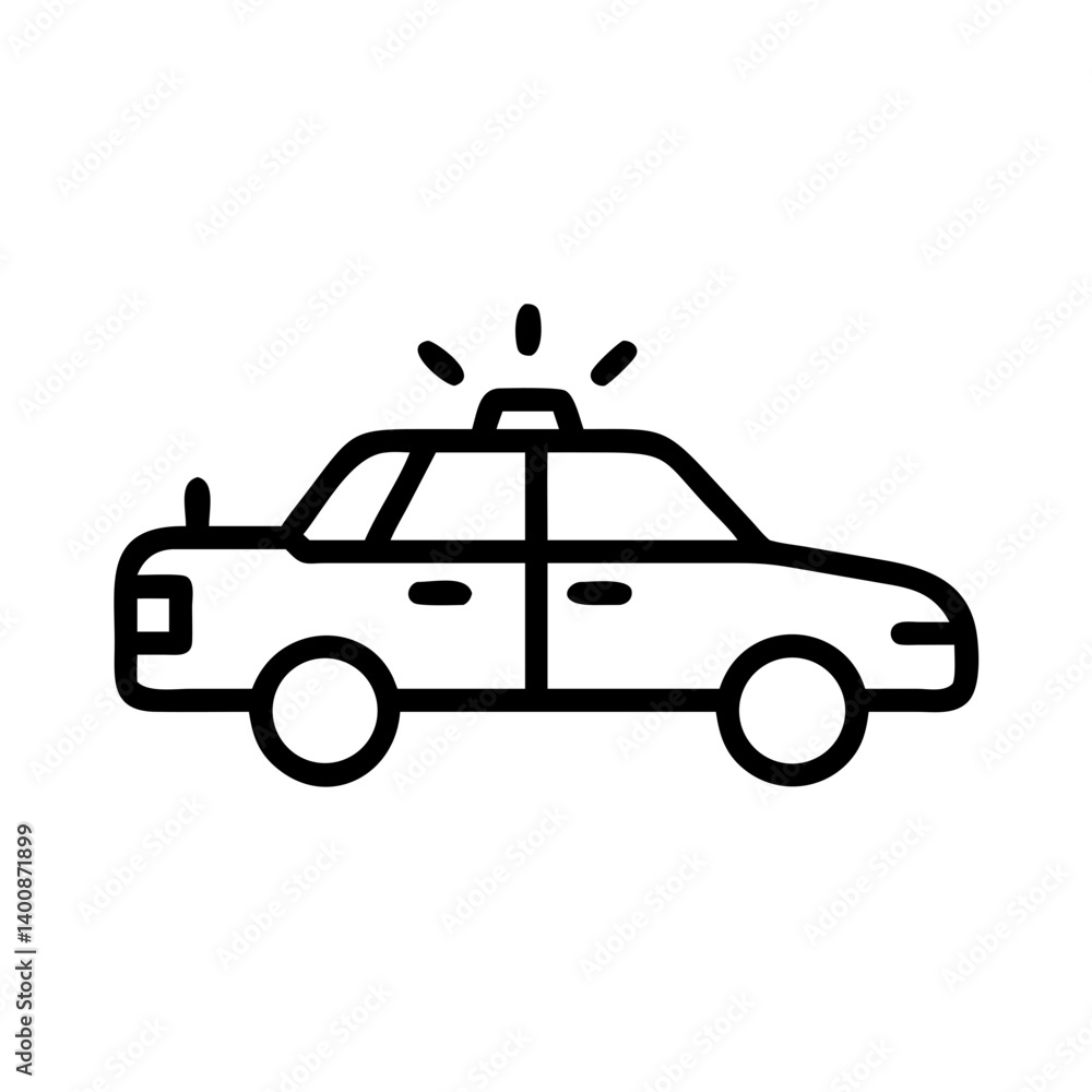 Police Car Icon for Law Enforcement and Security Themes Police Car Icon for Law Enforcement and Security Themes