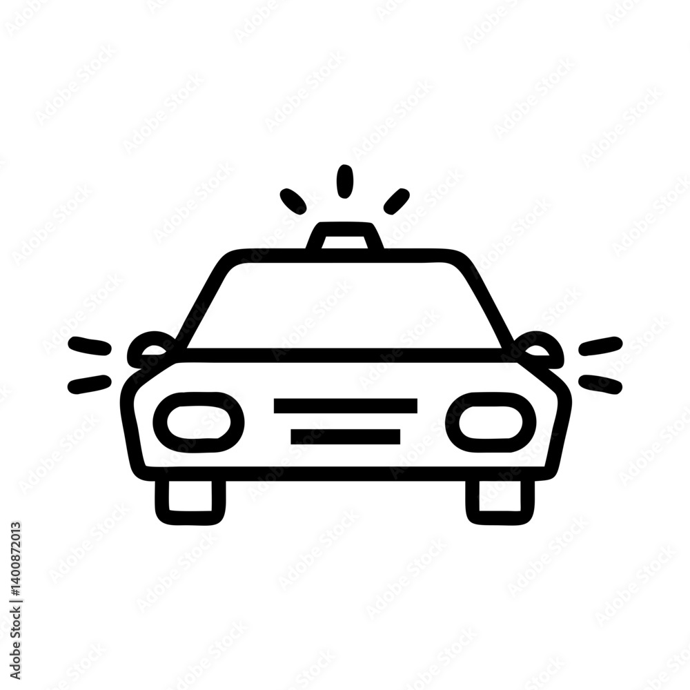 Obraz premium Police Car Icon for Law Enforcement and Security Themes