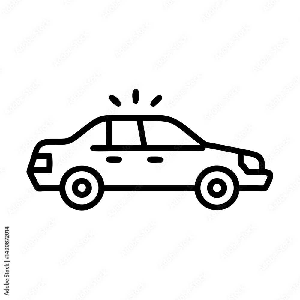 Police Car Icon for Law Enforcement and Security Themes Police Car Icon for Law Enforcement and Security Themes