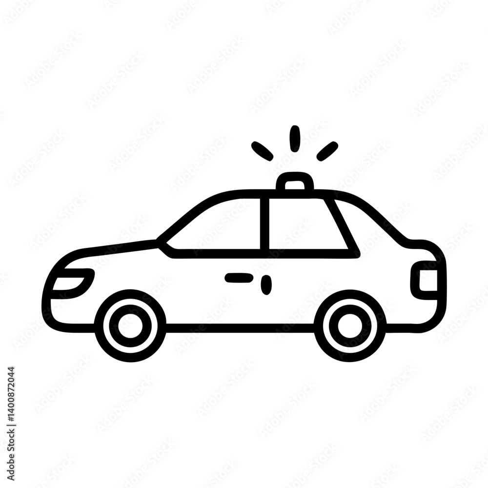 Police Car Icon for Law Enforcement and Security Themes Police Car Icon for Law Enforcement and Security Themes