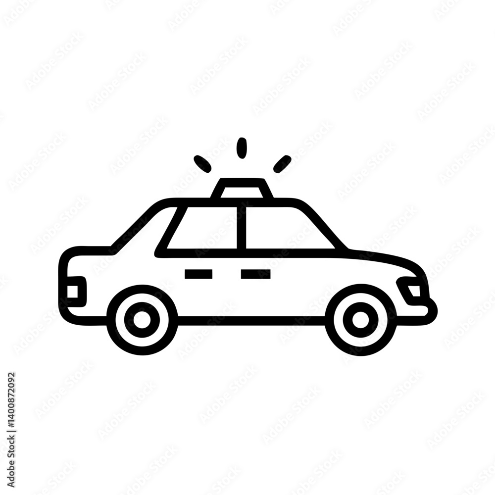 Police Car Icon for Law Enforcement and Security Themes Police Car Icon for Law Enforcement and Security Themes