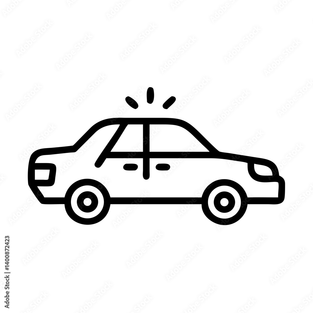 Police Car Icon for Law Enforcement and Security Themes Police Car Icon for Law Enforcement and Security Themes