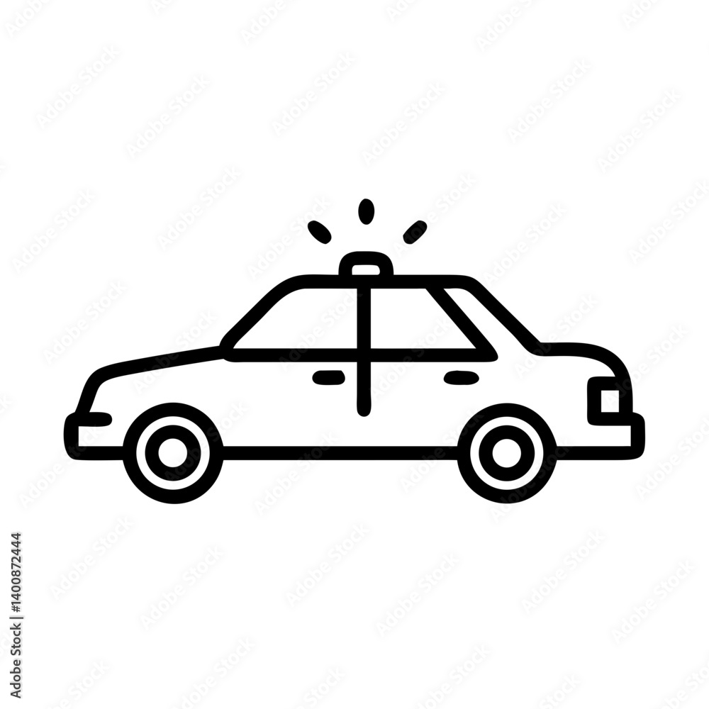 Police Car Icon for Law Enforcement and Security Themes Police Car Icon for Law Enforcement and Security Themes