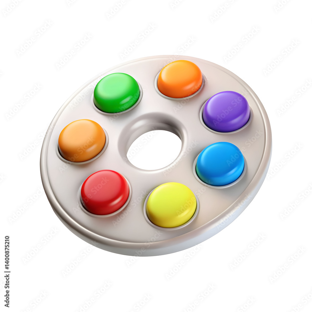Paint palette 3d rendering isolated on transparent background. Cartoon plastic style icon Paint palette 3d rendering isolated on transparent background. Cartoon plastic style icon