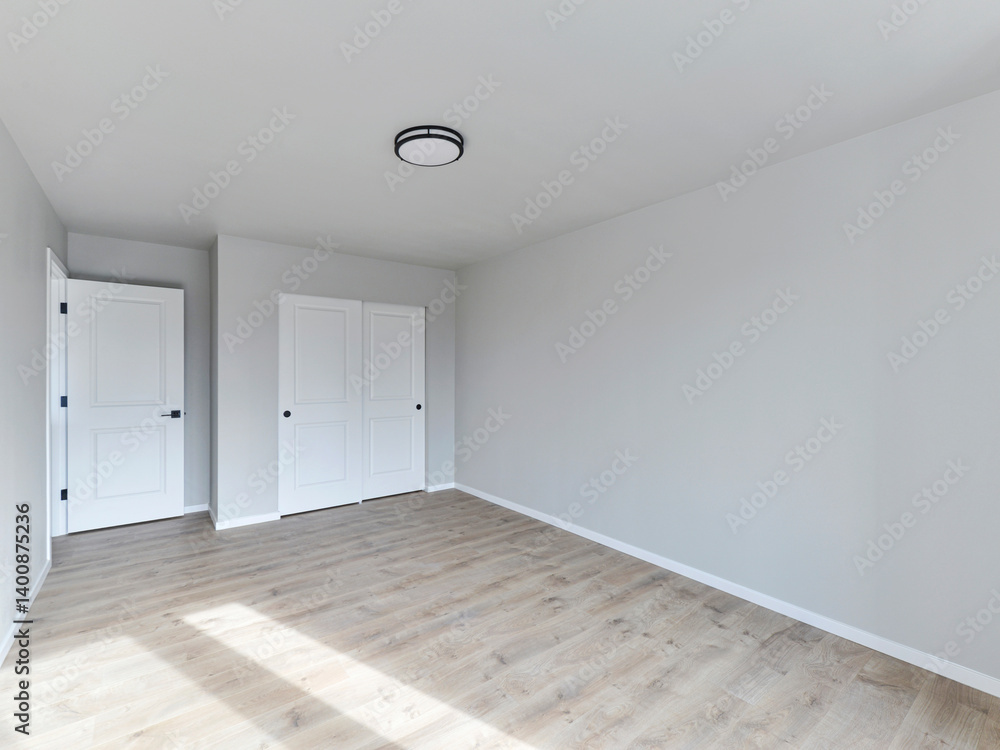 Obraz premium Modern residential empty bedroom interior