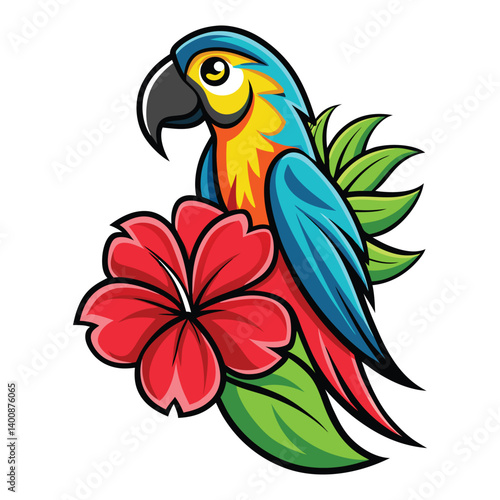 parrot on a flower